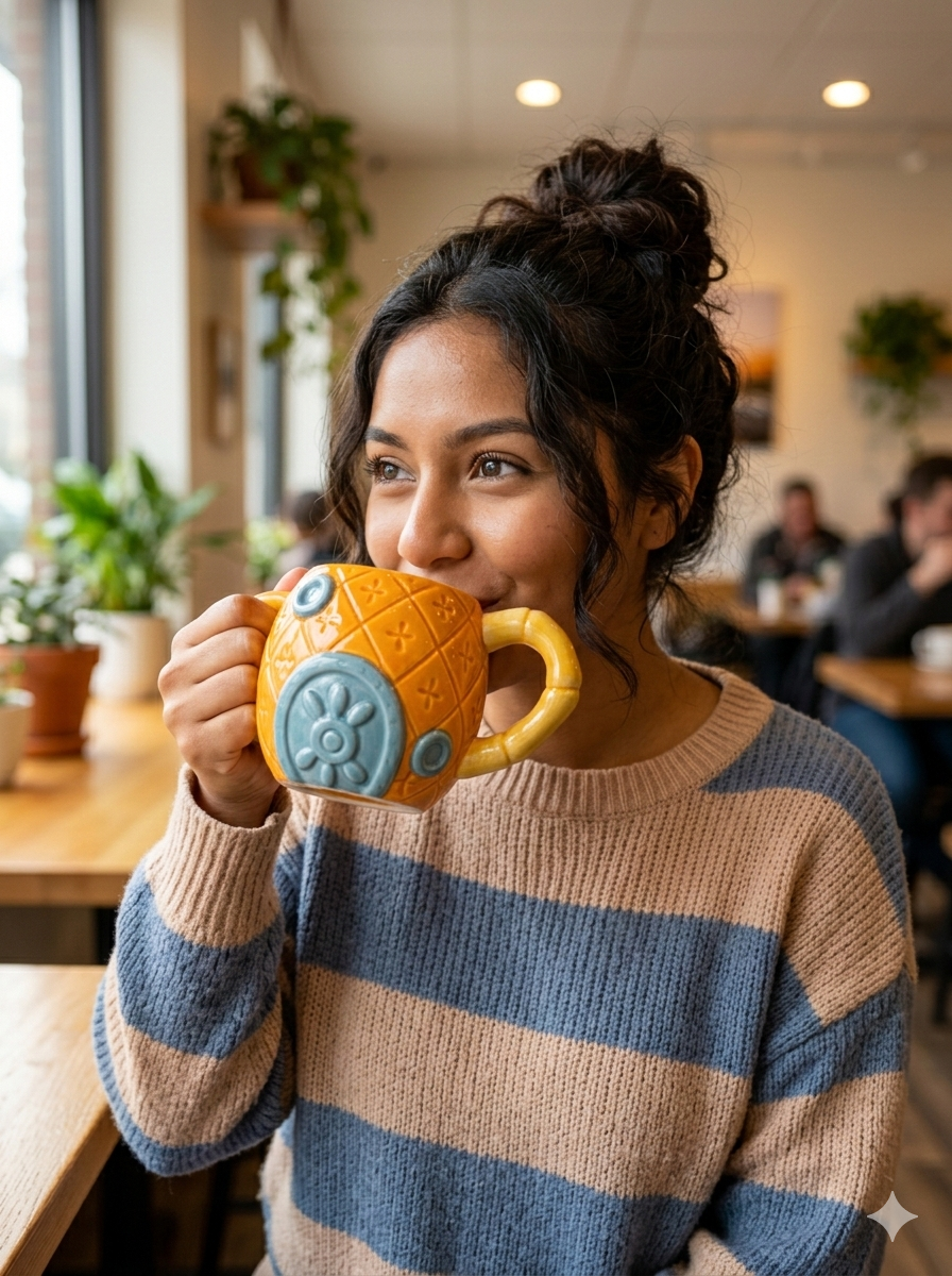 Taza Casa de Bob Esponja Piña 510 ml Cerámica