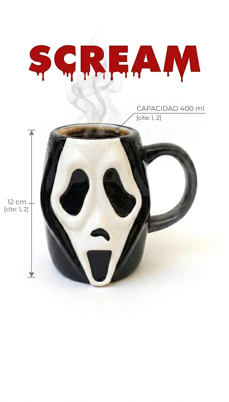 Taza Scream 7 Cerámica 12cm Colección