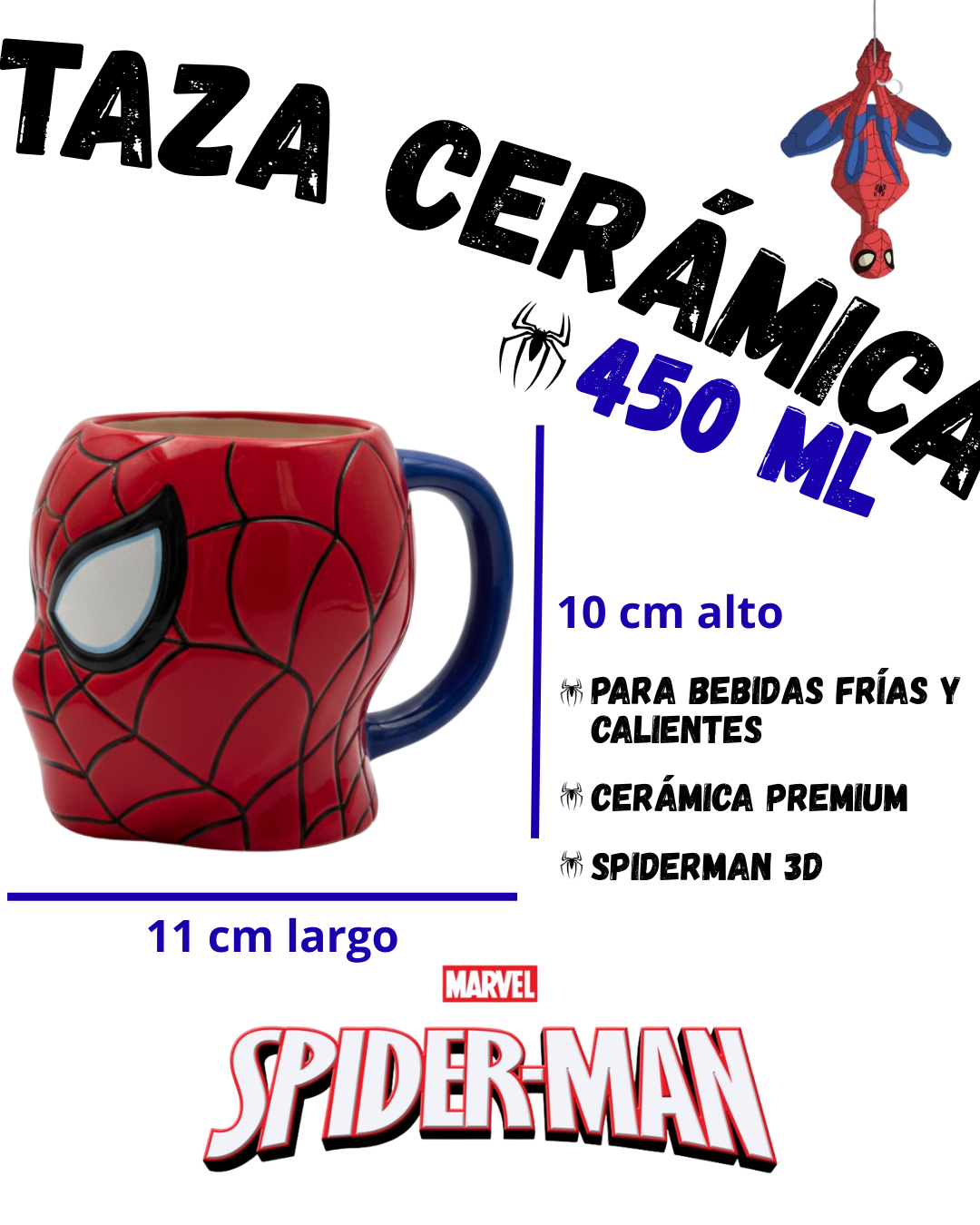 Taza Spiderman Marvel 450ml Ceràmica 3D